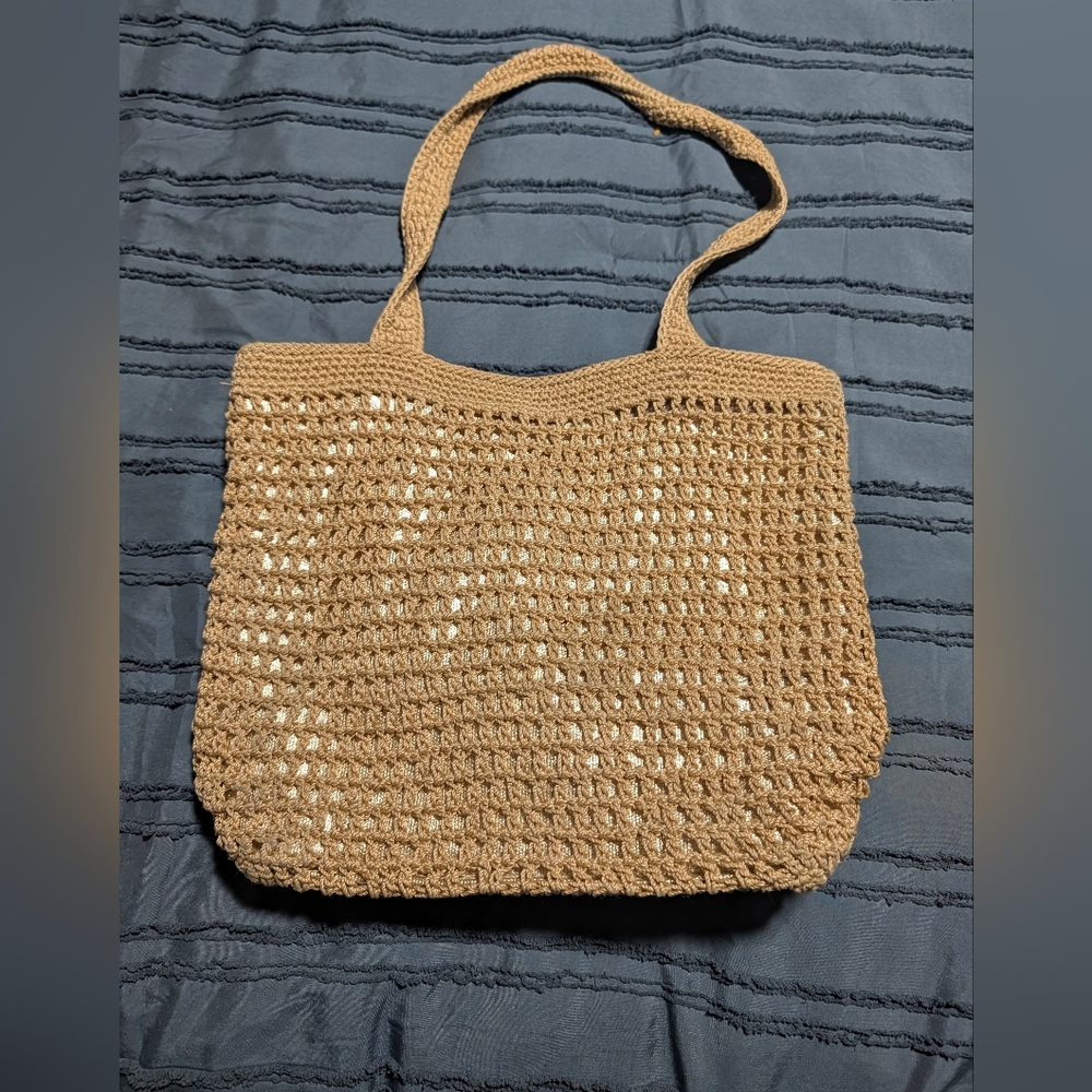 The Sak Tan Crochet Shoulder Bag